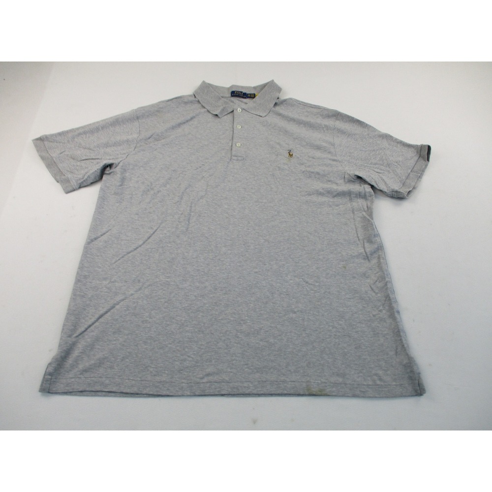 Polo Ralph Lauren Polo Shirt Men 2XB Gray Embroidered Logo Short Sleeve Relaxed